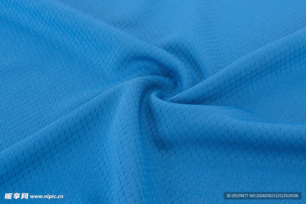 蓝色柔软绒布纹理特写