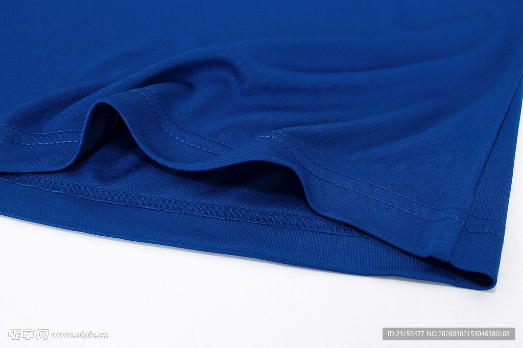 蓝色柔软布料特写