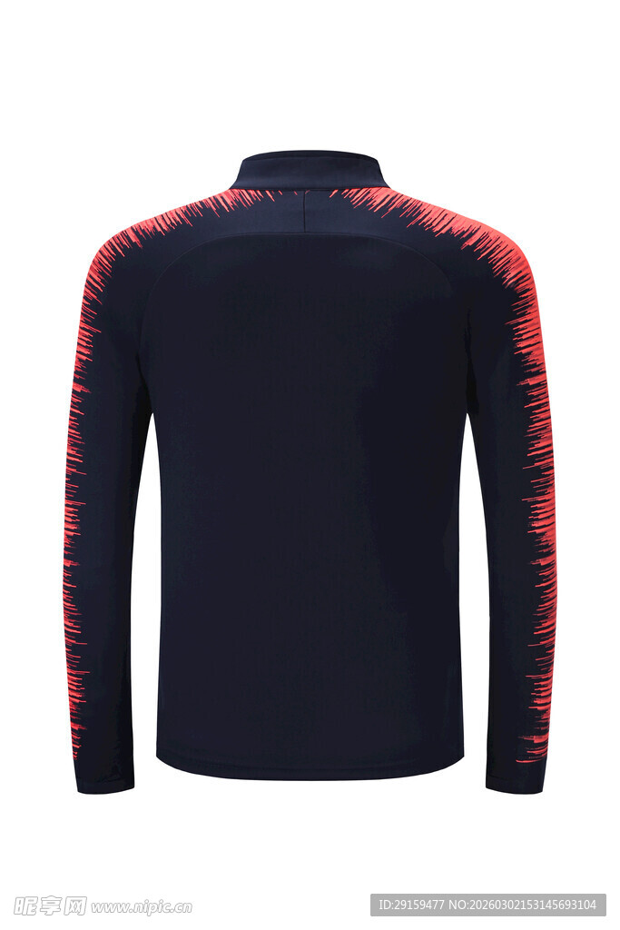 黑色带红边运动长袖上衣