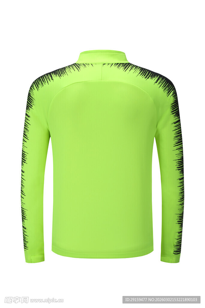 荧光绿长袖运动上衣