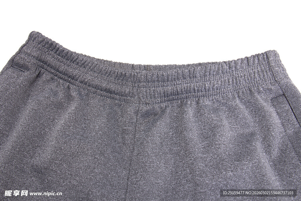 灰色休闲运动裤特写
