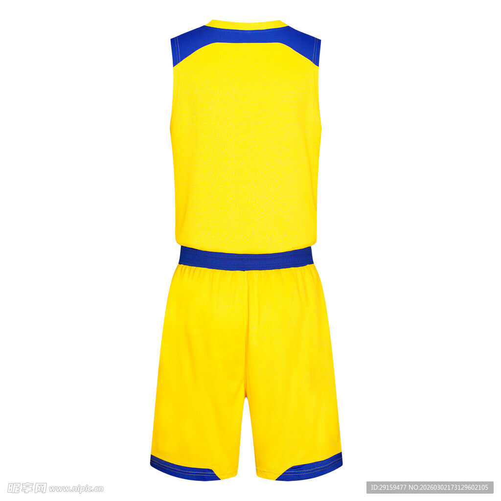 黄色蓝边篮球运动套装