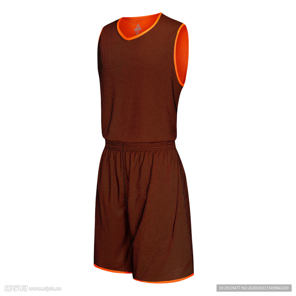 棕色无袖篮球运动套装