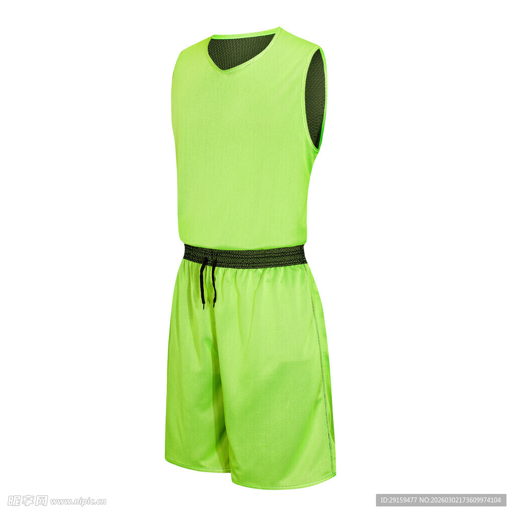 荧光绿无袖运动套装