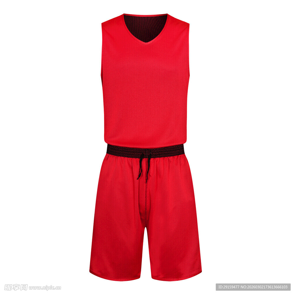 红色无袖运动套装
