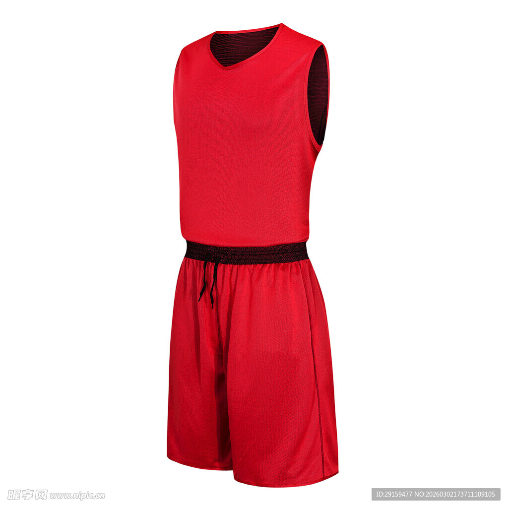 红色无袖篮球运动套装