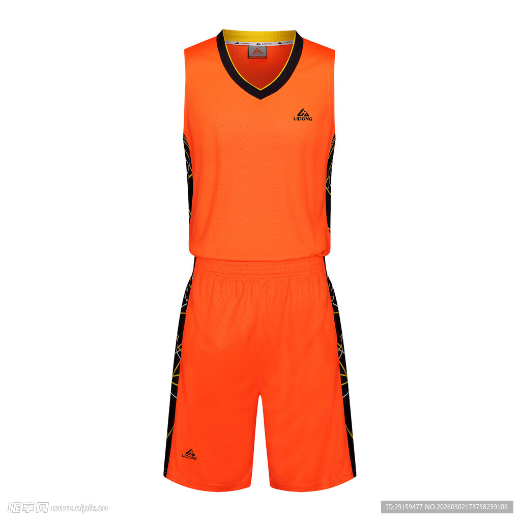 橙色篮球运动套装