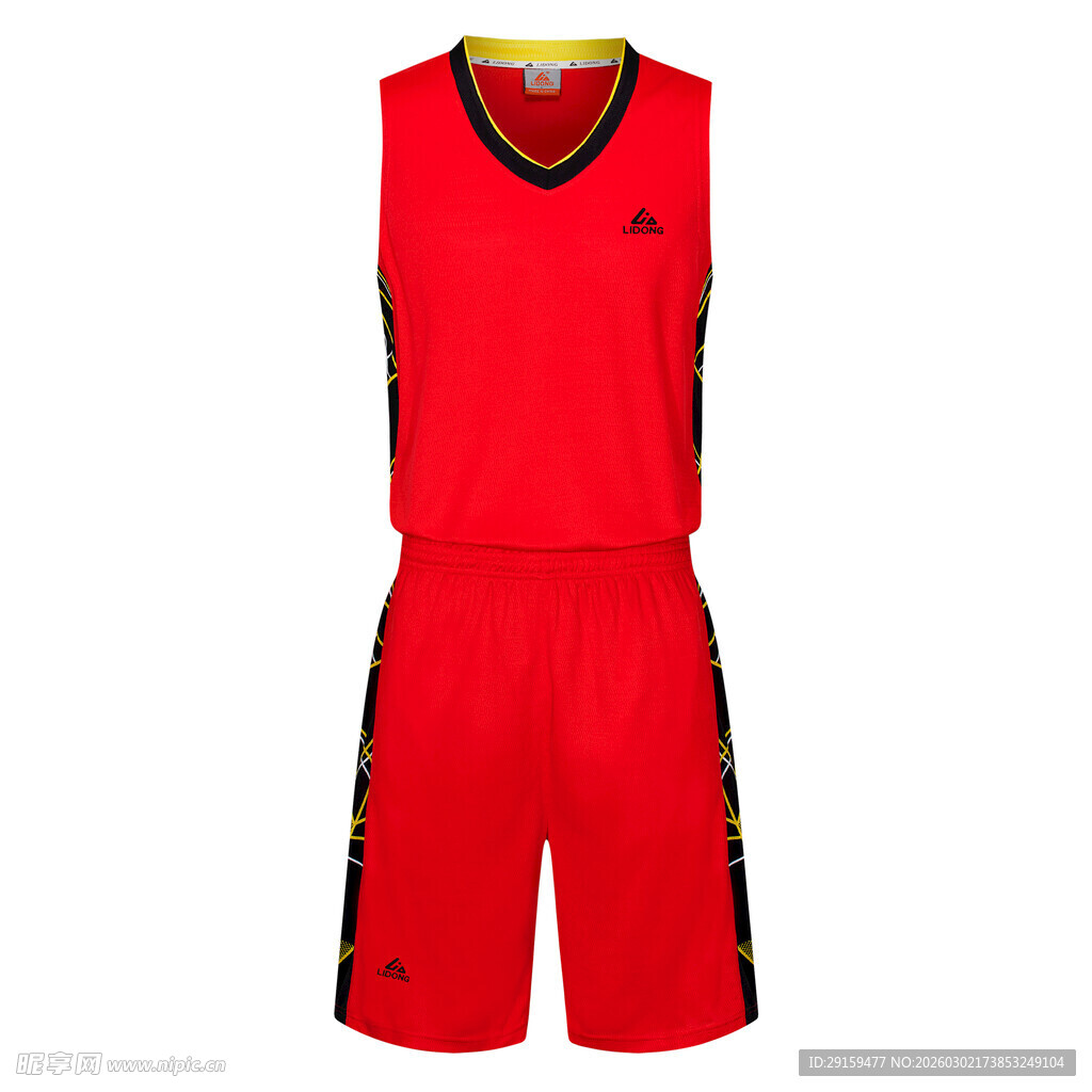 红色篮球运动套装