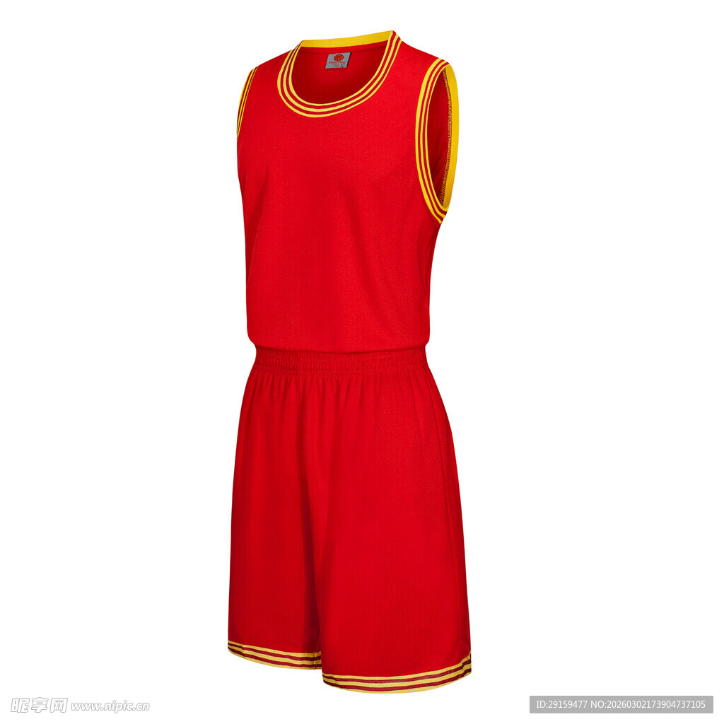 红色篮球运动套装