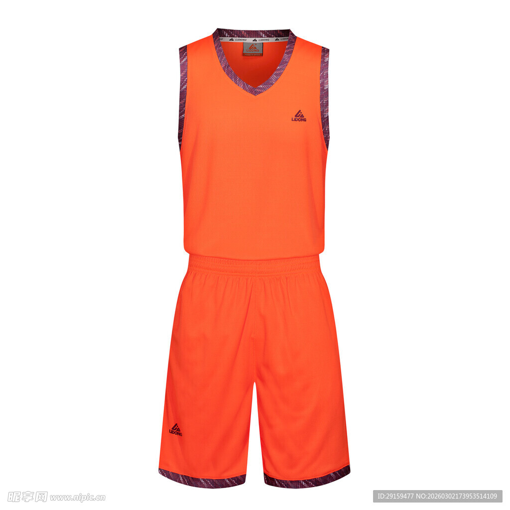 橙色篮球运动套装