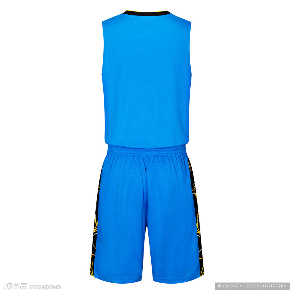 蓝色无袖篮球运动套装