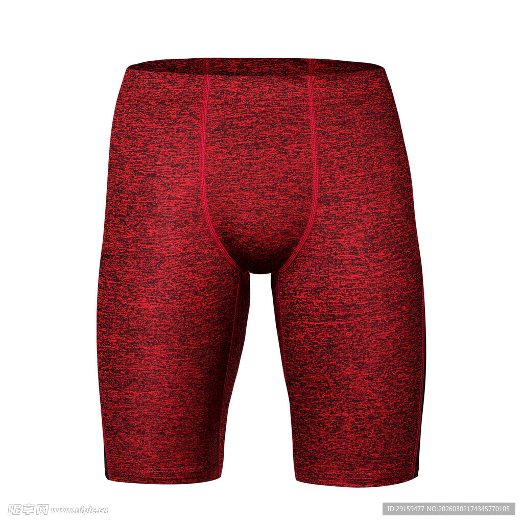 红色花纹男士紧身短裤