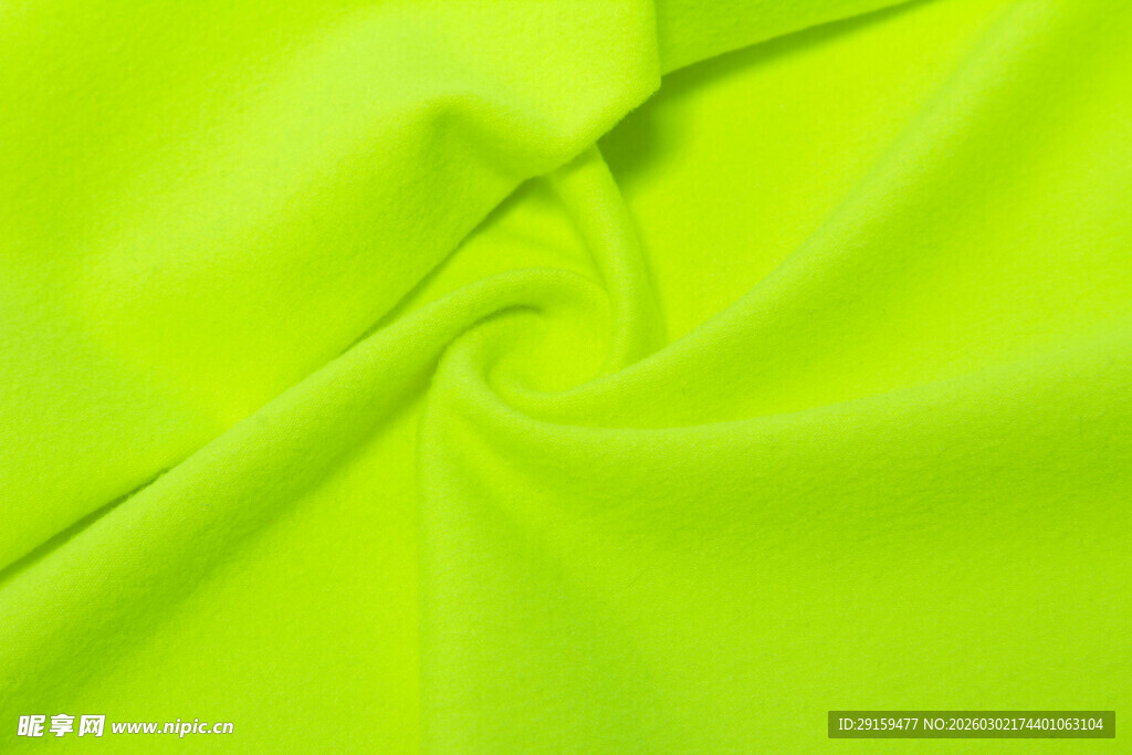 亮绿色柔软布料纹理特写