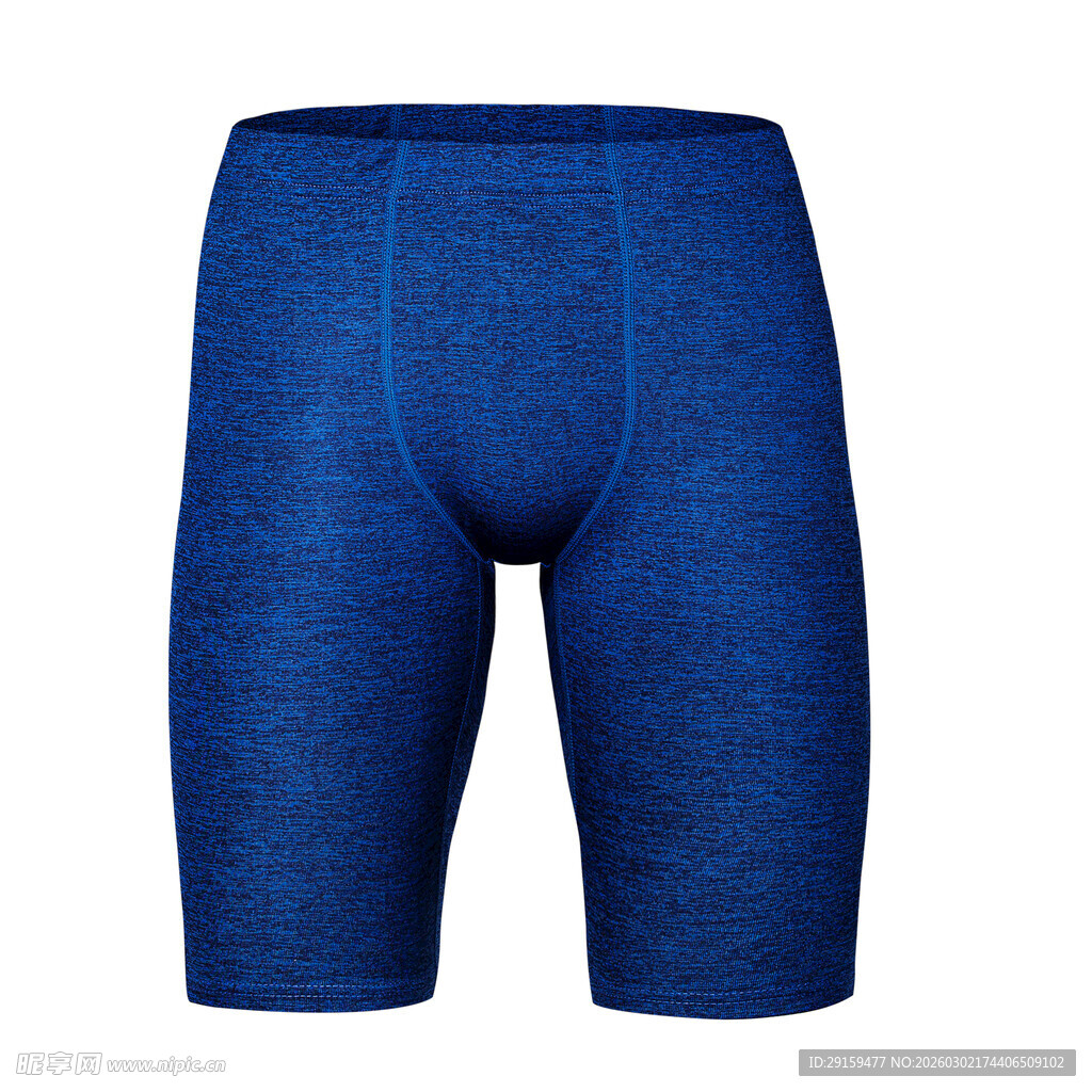 蓝色男士中腰平角内裤