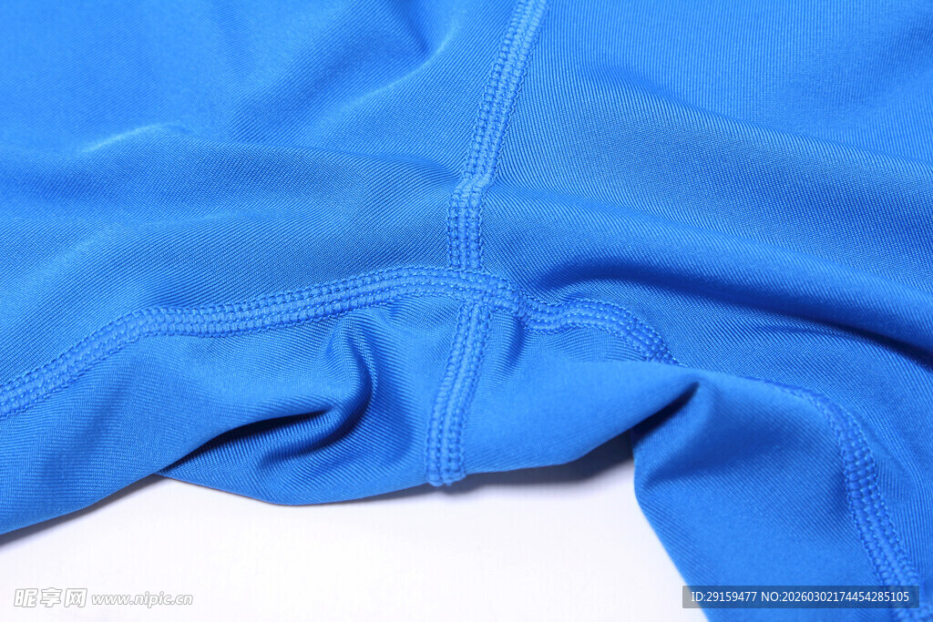 蓝色柔软布料细节展示