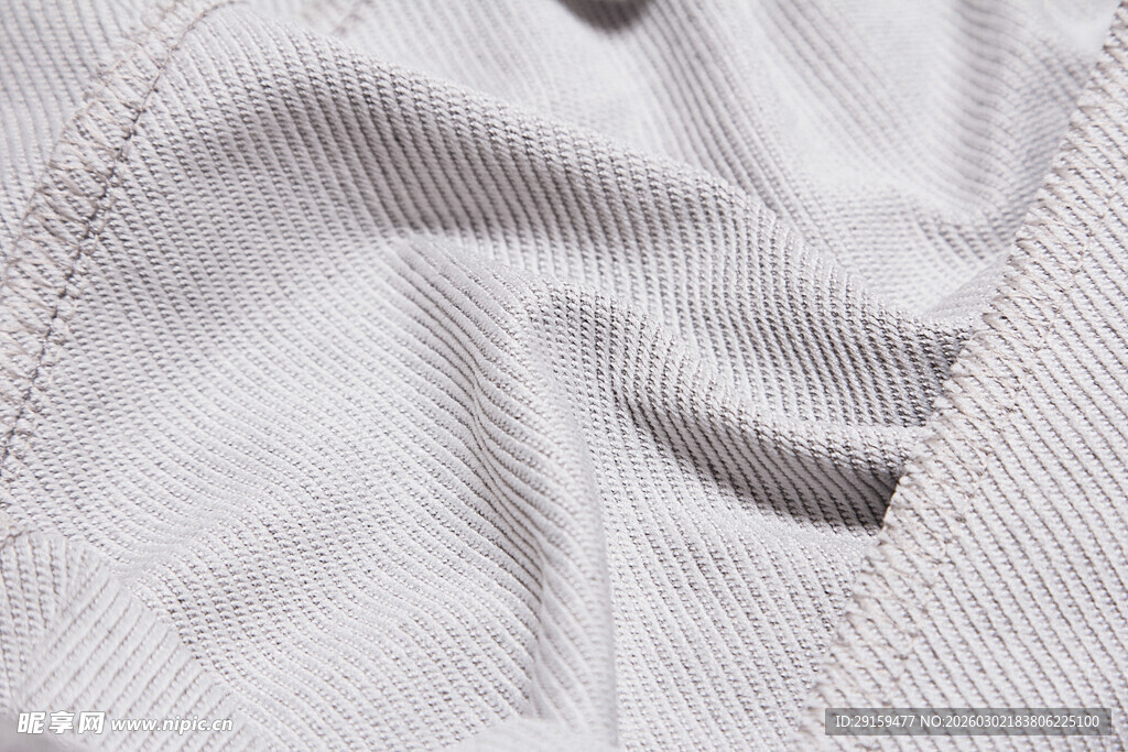 浅灰色针织布料纹理特写