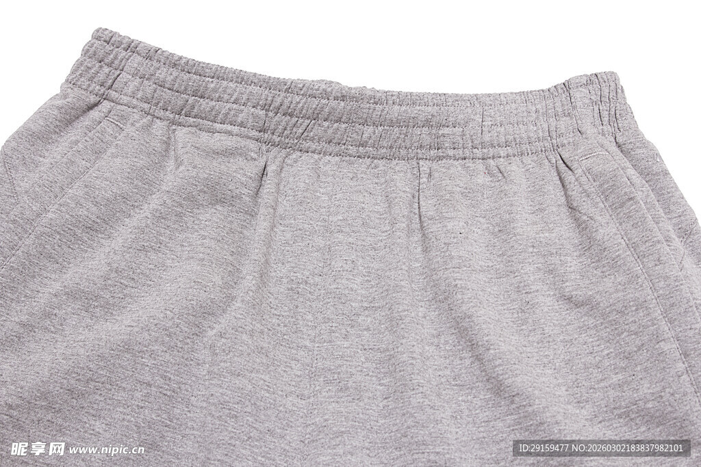 浅灰色松紧腰休闲短裙