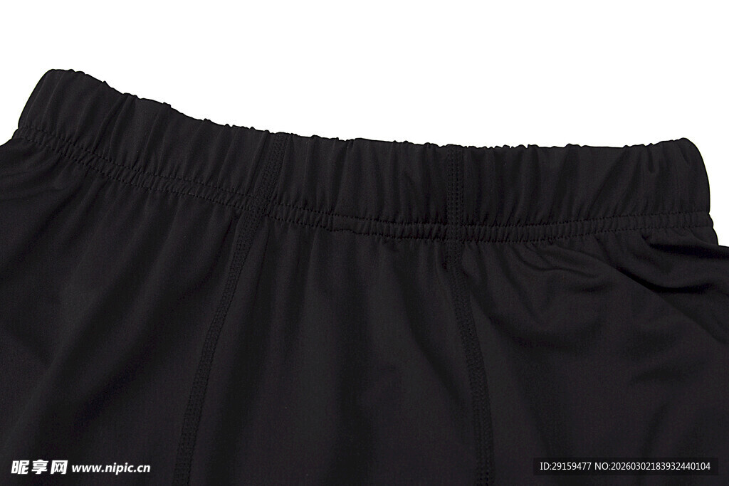 黑色松紧腰休闲短裤