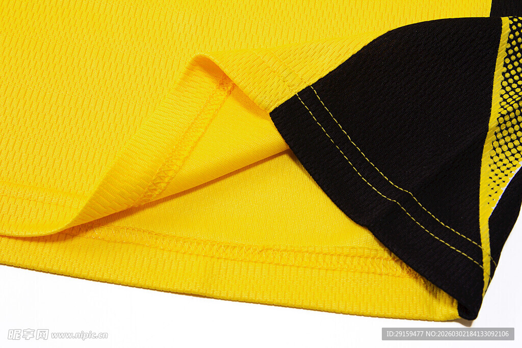 黄黑拼接布料特写