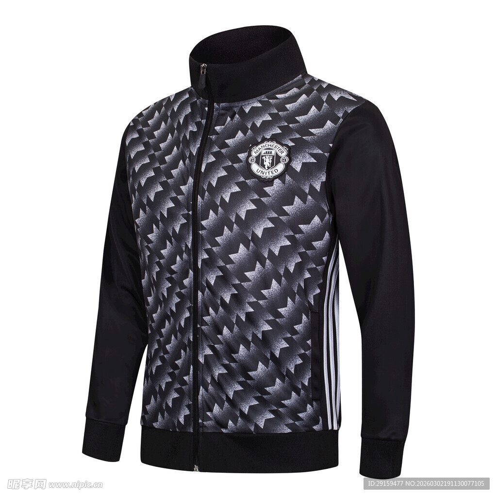 男士印花连帽运动夹克