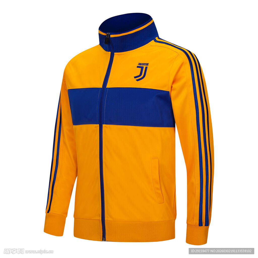 黄色条纹运动夹克外套