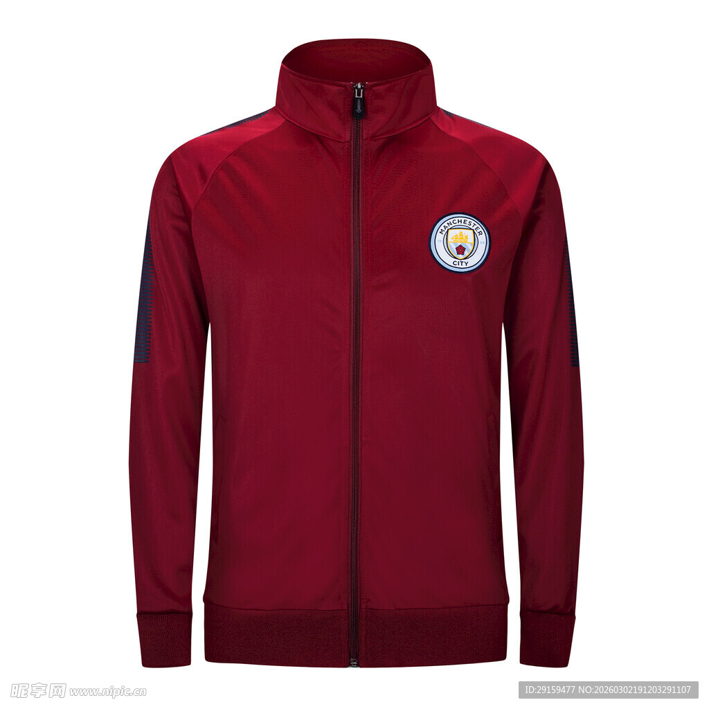 红色曼城队拉链运动外套