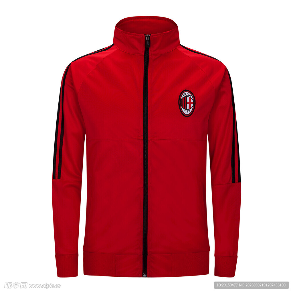 红色拉链运动夹克