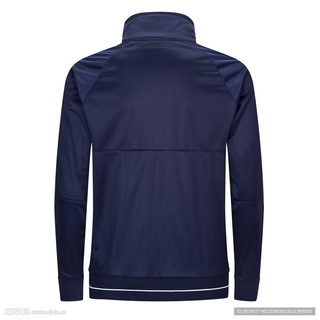 深蓝色立领长袖户外夹克