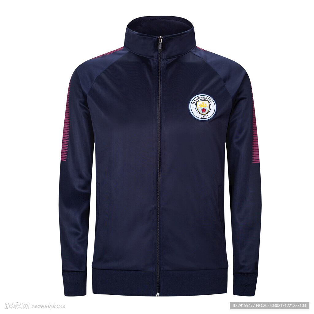 深蓝色立领运动夹克