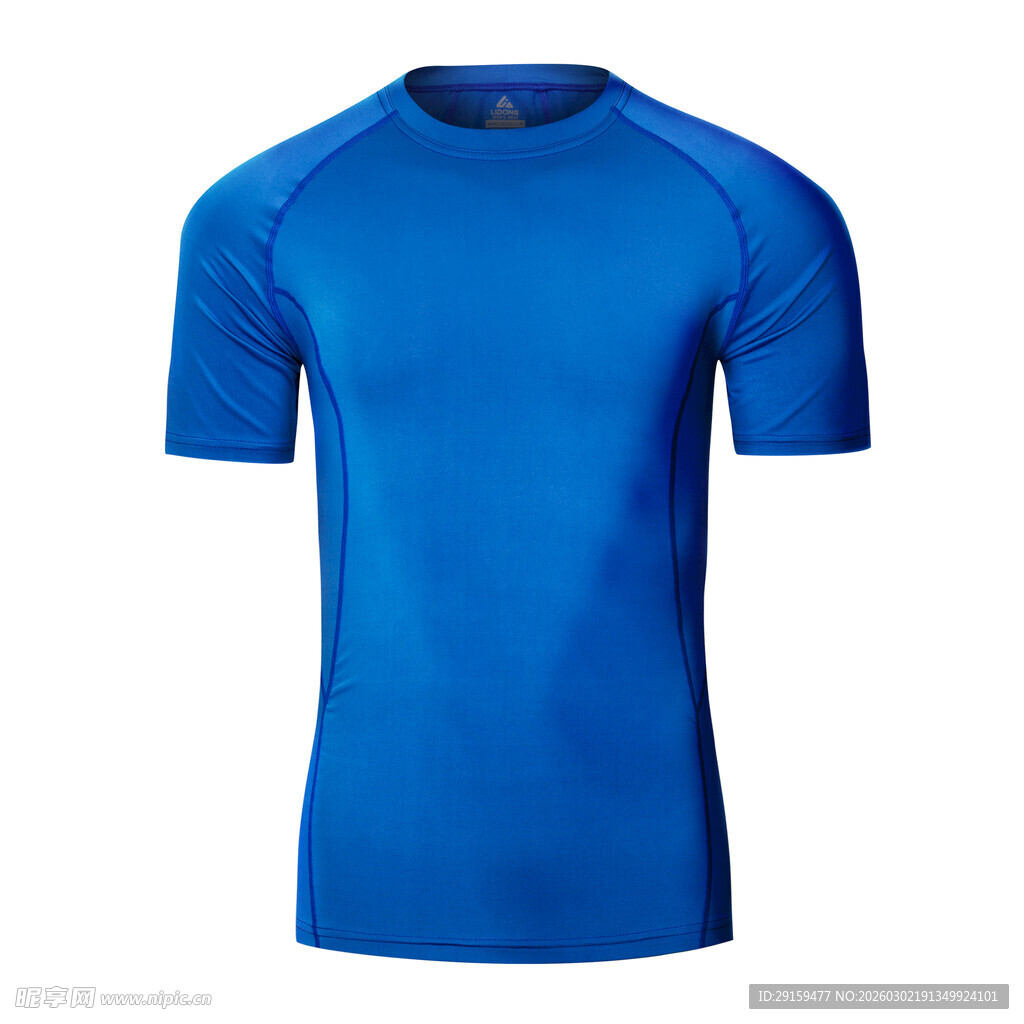 蓝色短袖运动T恤