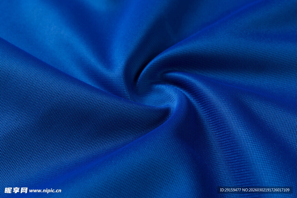 蓝色丝绸面料特写
