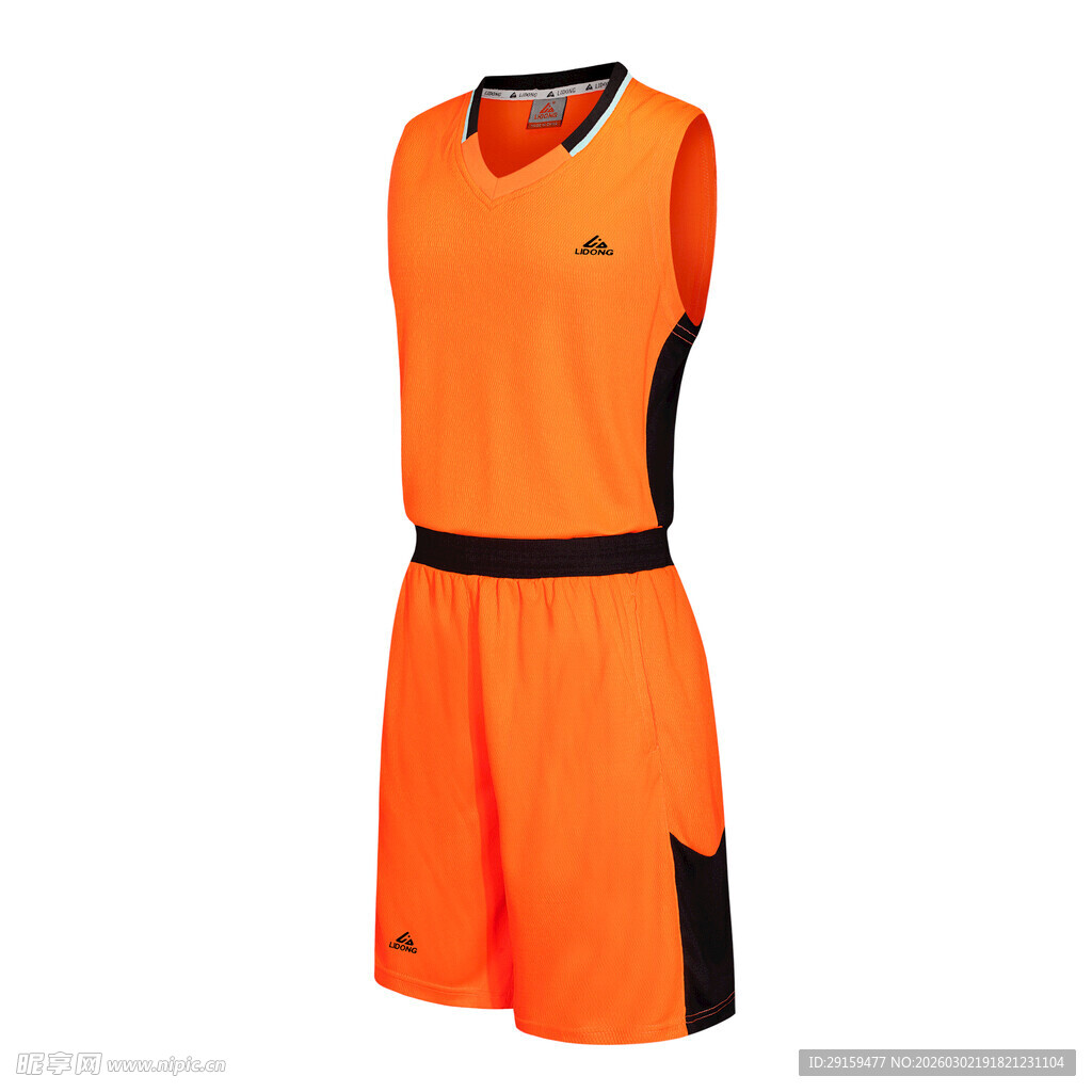 橙色篮球运动套装