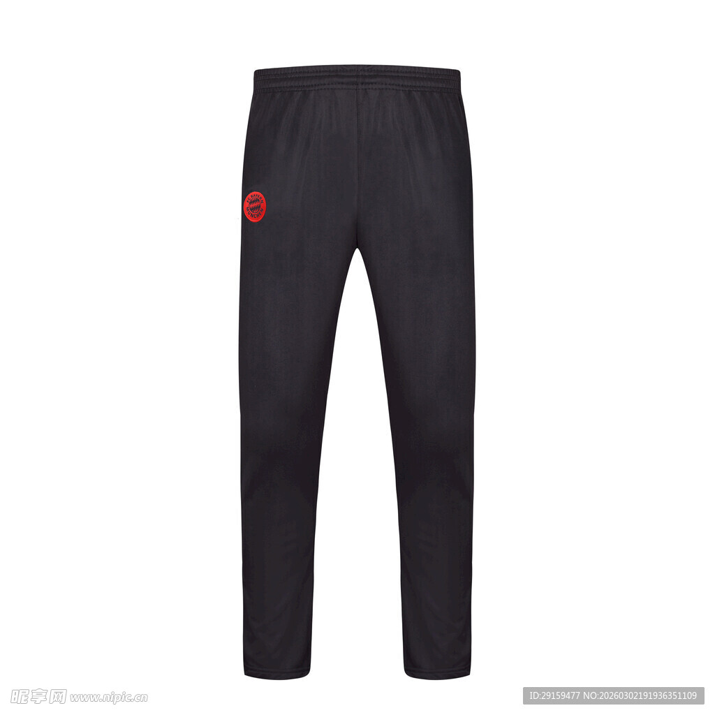 黑色运动长裤带红色标志