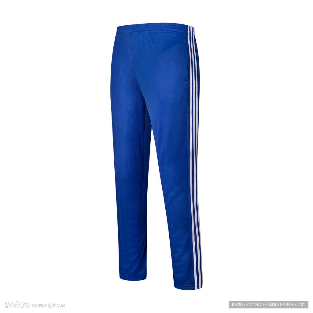 蓝色条纹运动长裤