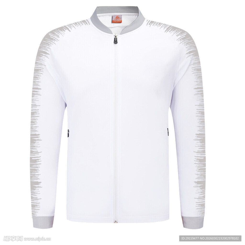 白色时尚拉链运动夹克