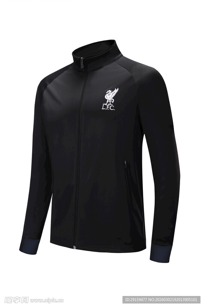 黑色立领运动上衣