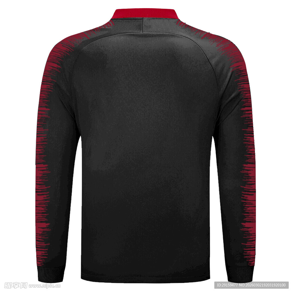 黑色红边运动长袖上衣