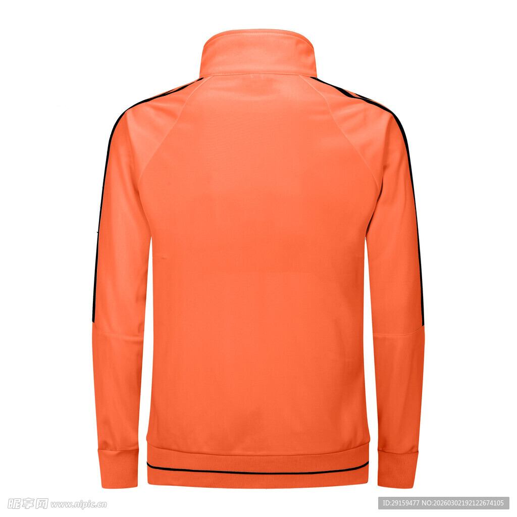 橙色立领运动卫衣