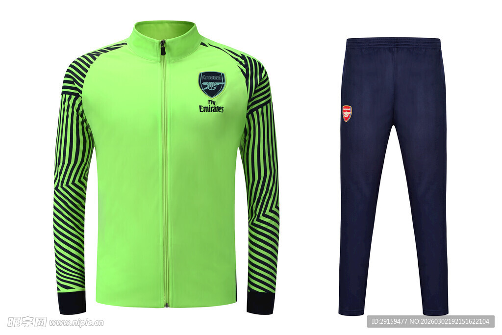 荧光绿足球守门员运动套装