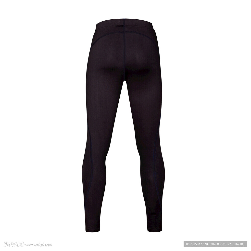 黑色紧身运动长裤