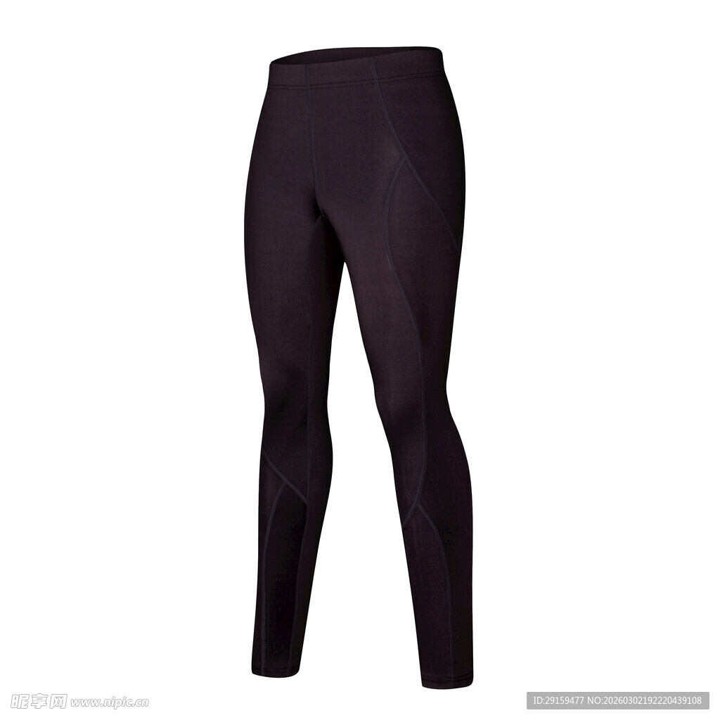 黑色紧身运动长裤