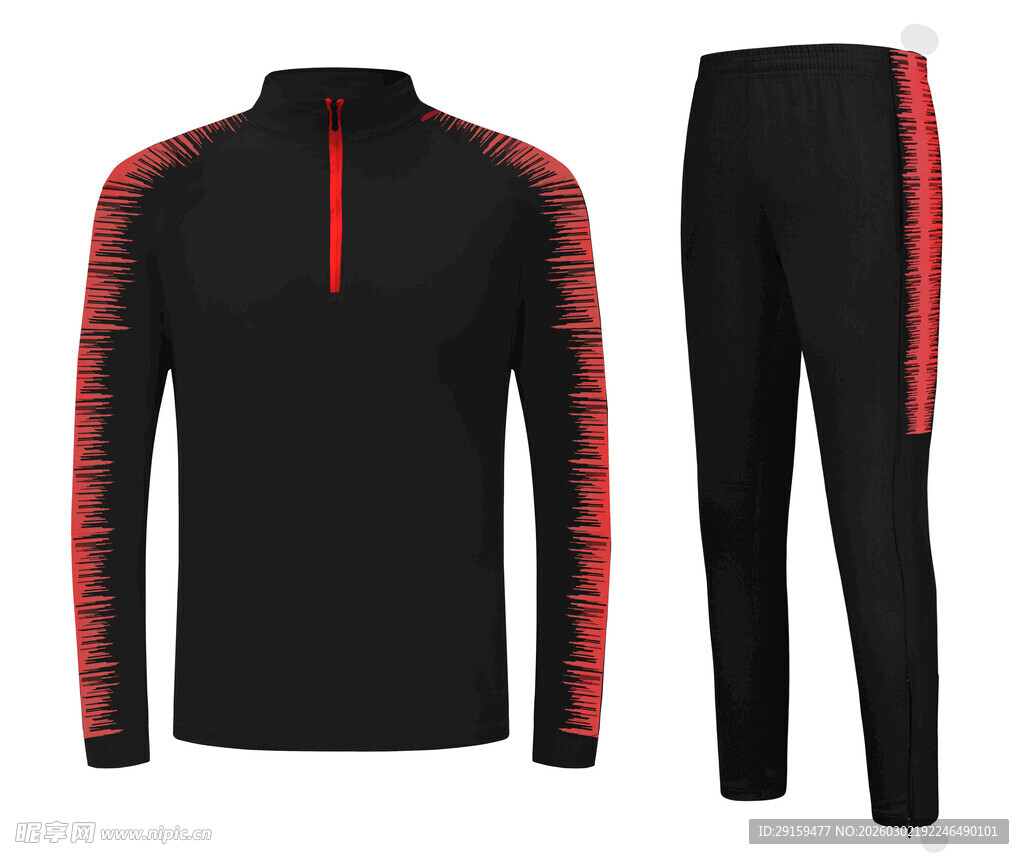 黑色红边运动套装