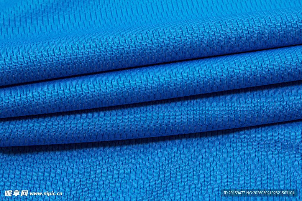 蓝色布料纹理特写