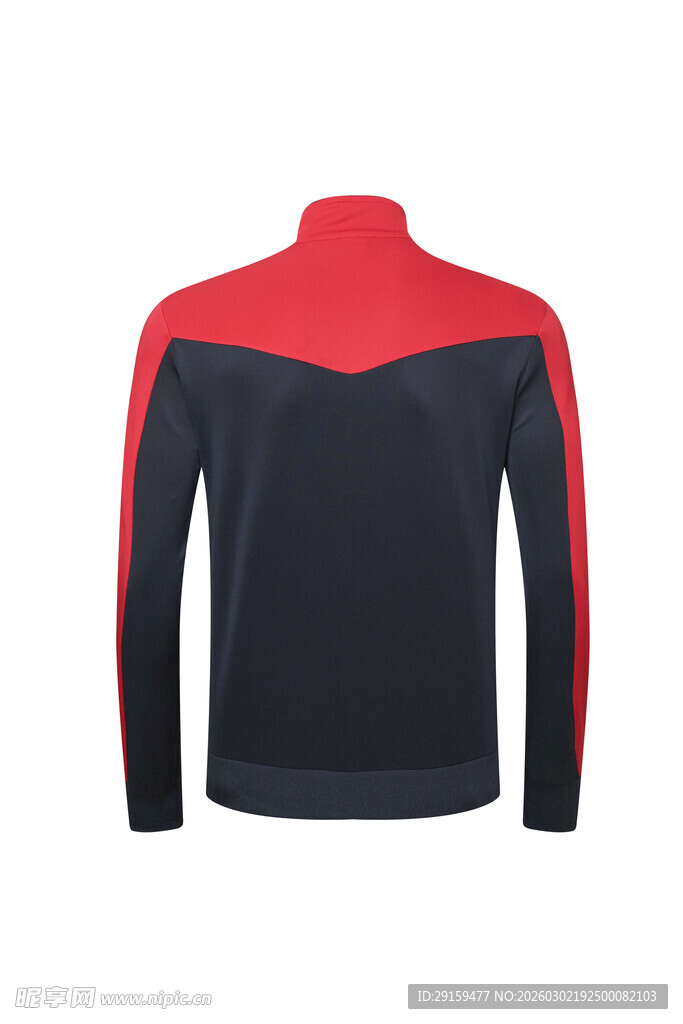 红黑拼接高领运动上衣
