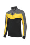 黄黑拼接拉链运动夹克