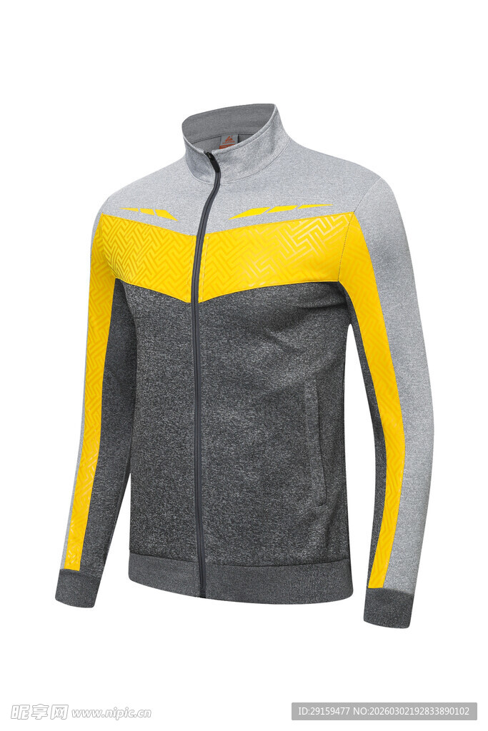 灰黄拼接运动夹克