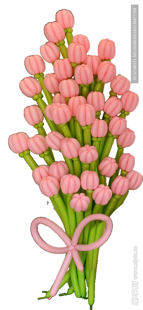 粉色气球花效果图PNG免扣图