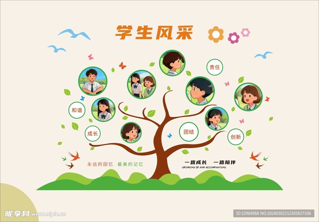 文化墙学生风采立体字