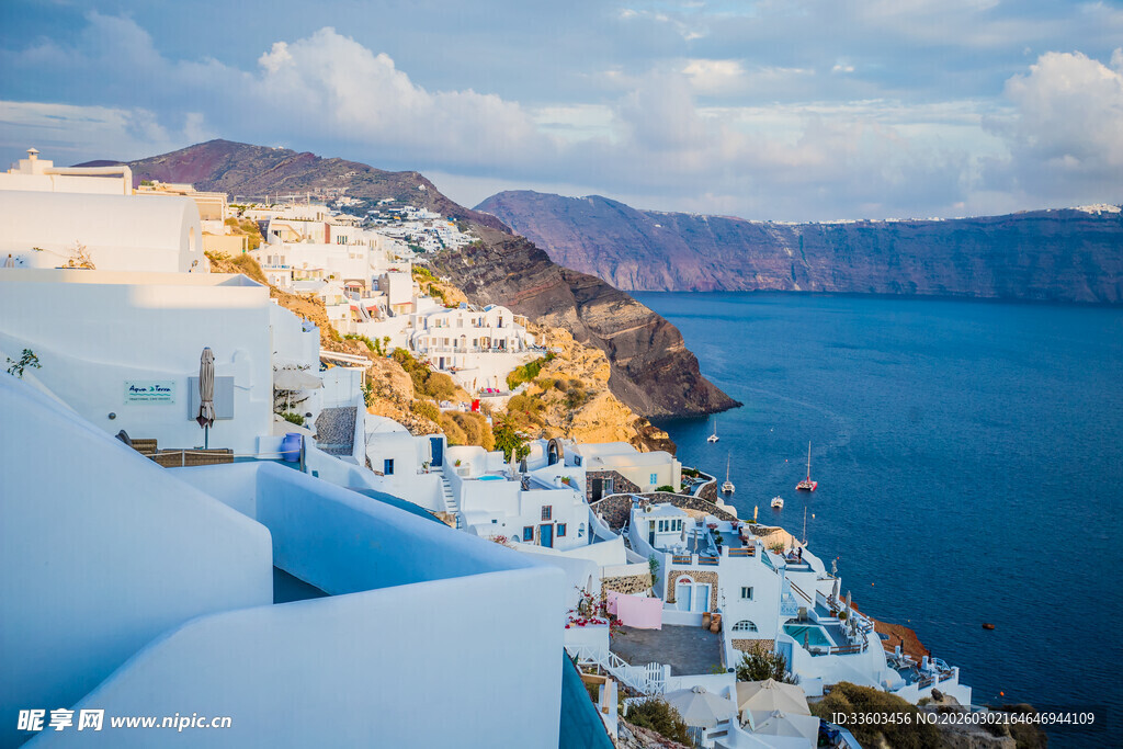 圣托里尼美丽海滨风光