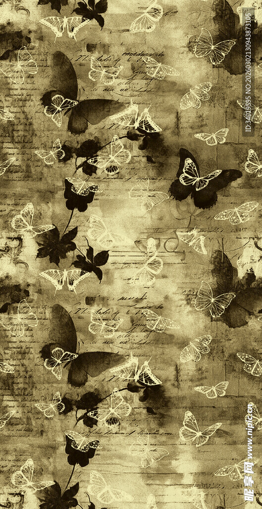 复古风格群鸟飞舞画面